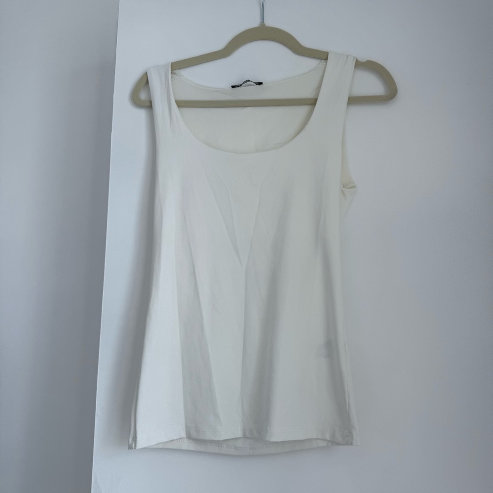 Zara white Scoop Neck Tank Top